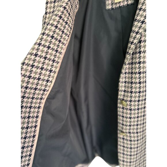 J.Crew Regent Houndstooth Blazer Gold Buttons Wool Blend Lined Size 14 - Picture 8 of 11